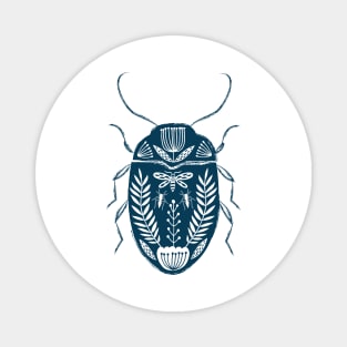 Folk beetle dark blue Magnet